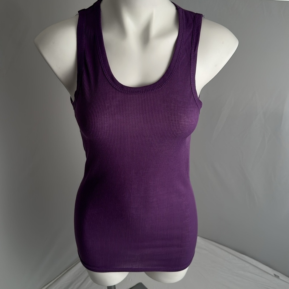Pamela purple cotton ribbed tank top XXL
